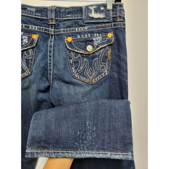 MEK DENIM Oaxaca Boot Cut Jeans Size Distressed - Picture 8 of 8